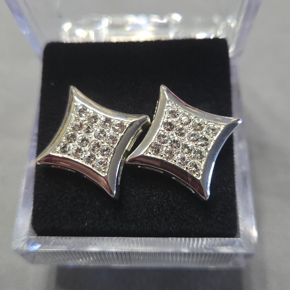 Austrian Crystal Square Cluster Studs Hypoallergenic